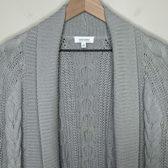 Haven Well Within Gray Heavyweight Open Cardigan Sweater Size M Talbots - Picture 2 of 8
